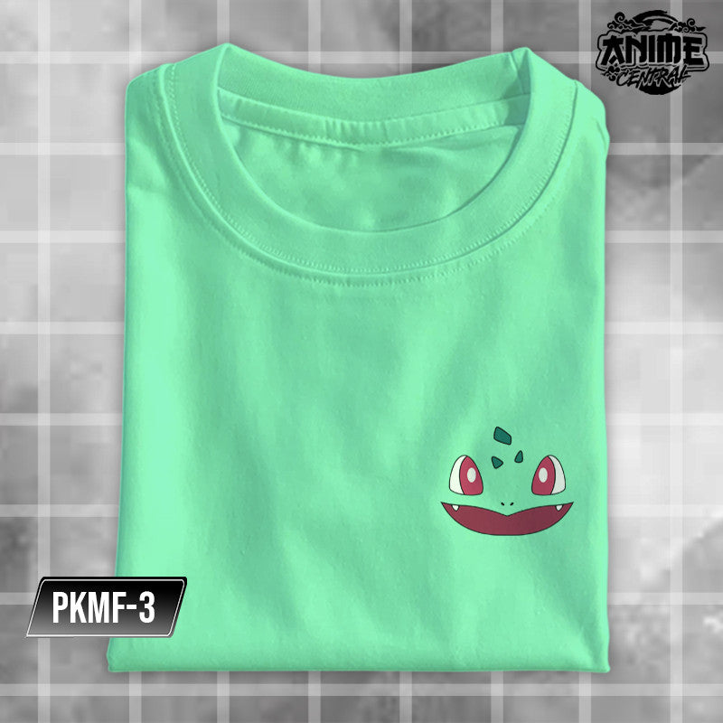 Anime Famous Character Pokemon Logo Faces Pikachu, Balbasaur, Charmander Design T-shirt Unisex