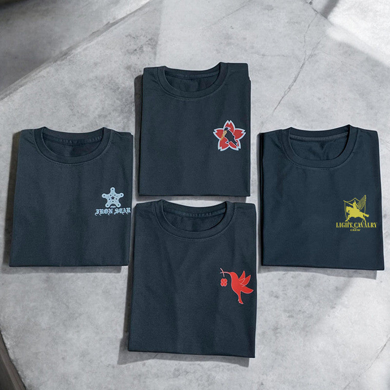 Anime Windbreaker Character Humming bird crew, Kazuma, Light cavalry, Iron star Design T-shirt