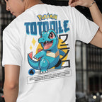 Embroidery Front Pokemon Totodile Characters Bootleg Design T-shirt Unisex High quality