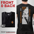 Anime Demon Slayer Flame Hashira Kyojuro Rengoku  Design Embroidery T-shirt Unisex High quality