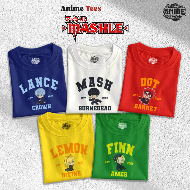 Anime Mashle Magic and Muscles Mash Burnedead, Lance Crown, Dot Barrett Character Design T-shirt