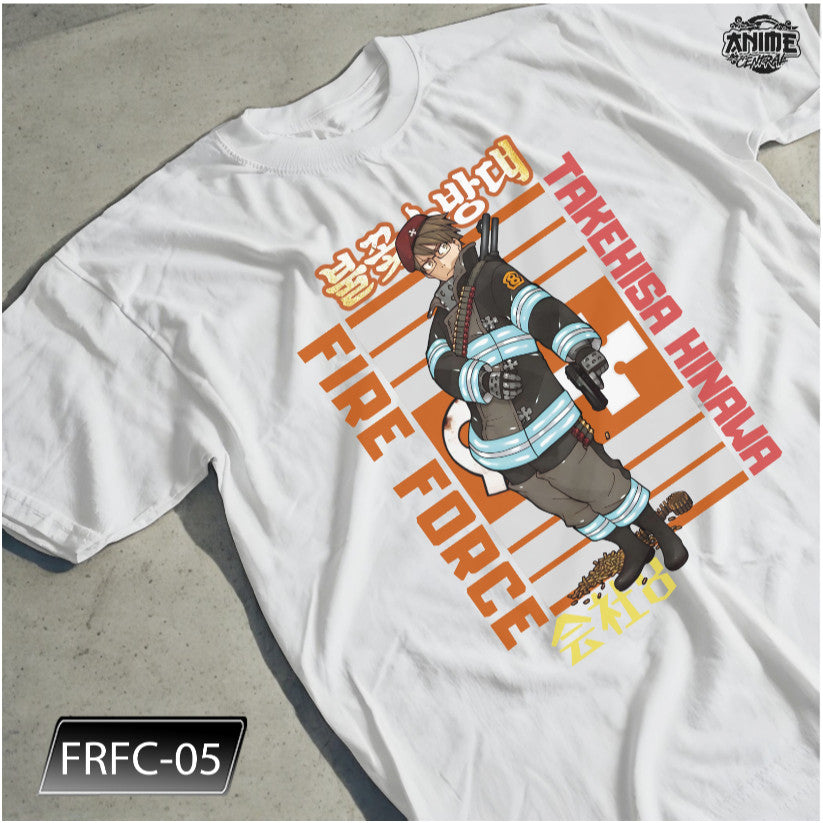 Anime Central Fire Force Character Shinra Arthur Maki Takehisa Benimaru Unisex Cotton T-Shirt