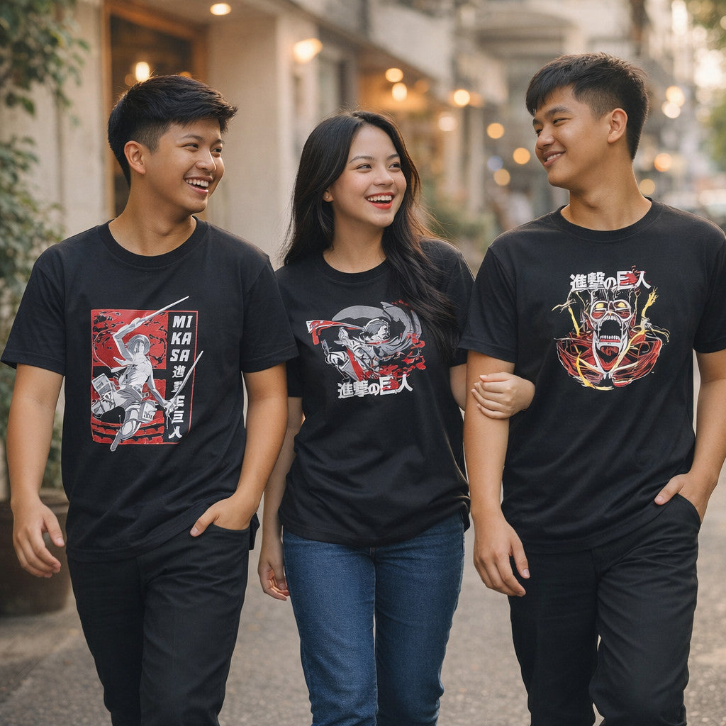 Anime Central Attack on Titan Shirt Anime Fan Shingeki No Kyojin RoundNeck Tees Top Cotton
