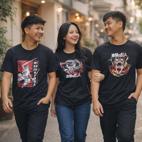 Anime Central Attack on Titan Shirt Anime Fan Shingeki No Kyojin RoundNeck Tees Top Cotton