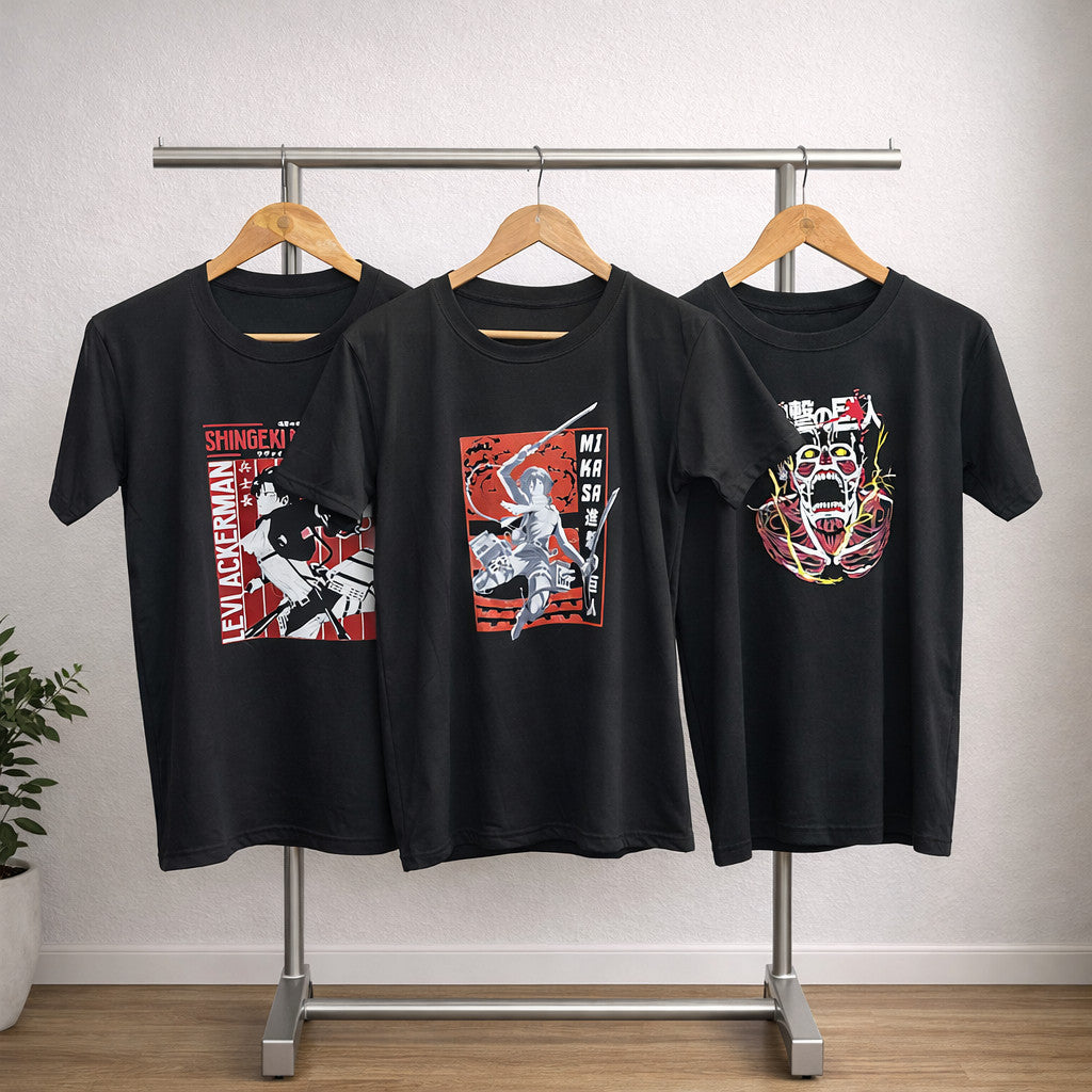 Anime Central Attack on Titan Shirt Anime Fan Shingeki No Kyojin RoundNeck Tees Top Cotton