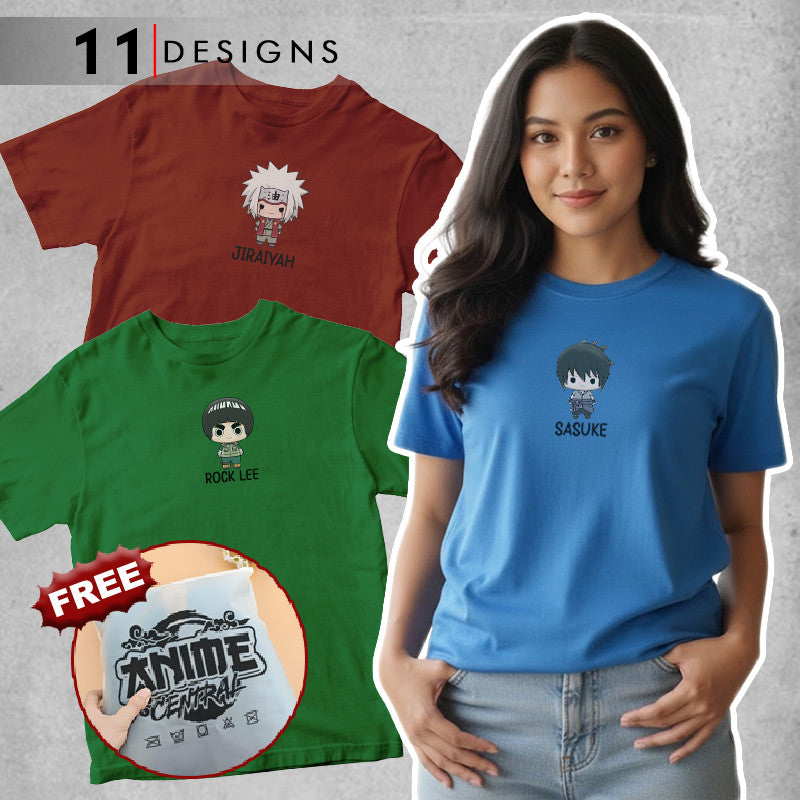 Anime Central Popular Anime Naruto Chibi Shirt Design Sasuke, Sakura, Itachi, and Hinata Collection