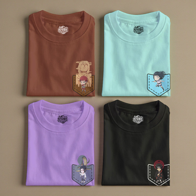 Anime Central New Pocket Collection Naruto Inspired Gaara,Sasuke,Jiraiya,Naruto Design Unisex