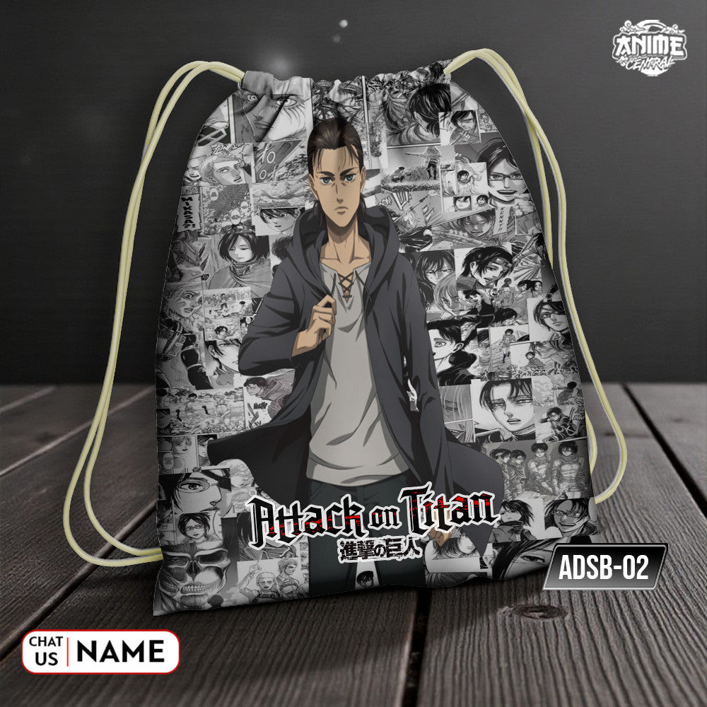 Anime Central Assorted Main Character Manga Drawstring Bag Outdoor Basketball Biking Gym Sports