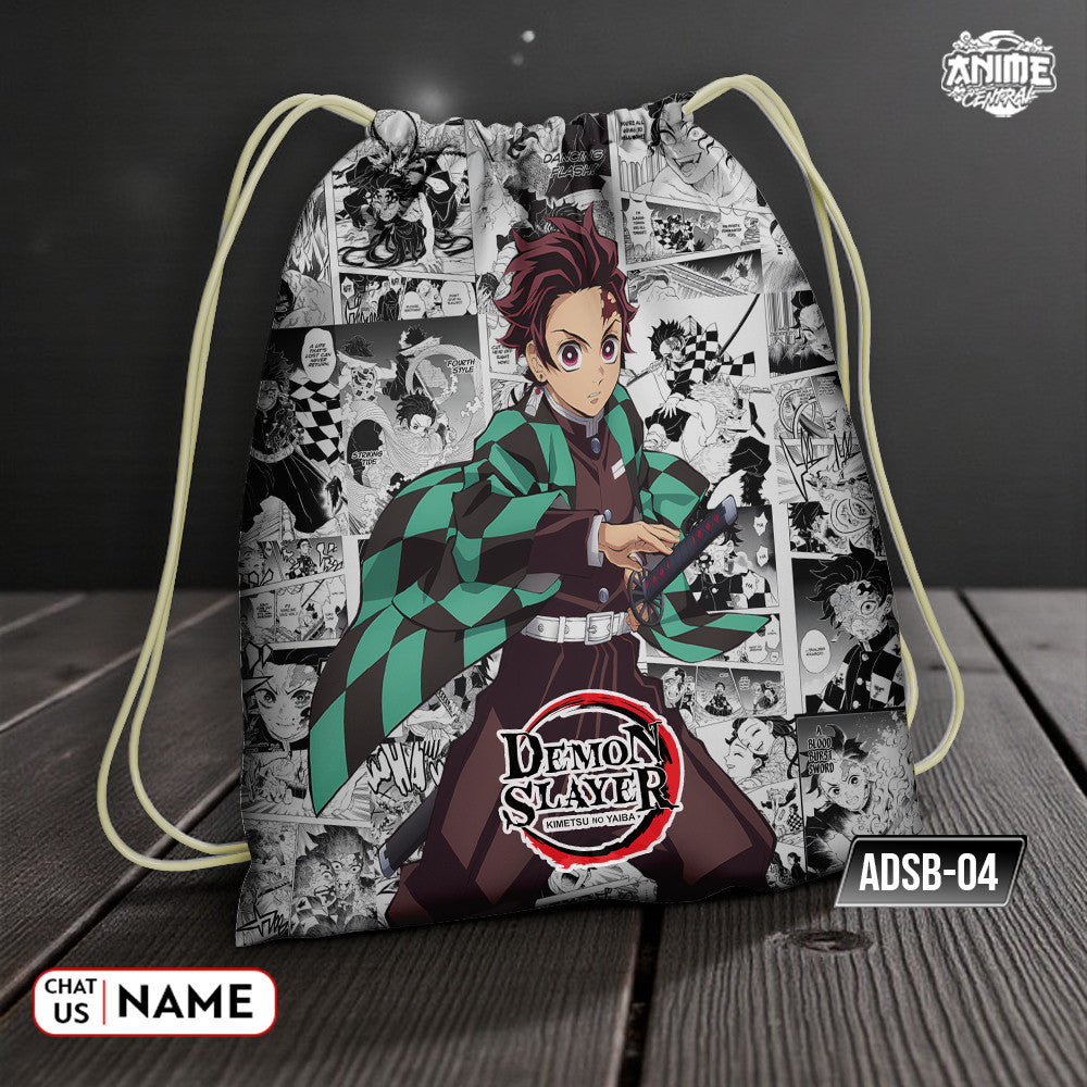 Anime Central Assorted Main Character Manga Drawstring Bag Outdoor Basketball Biking Gym Sports