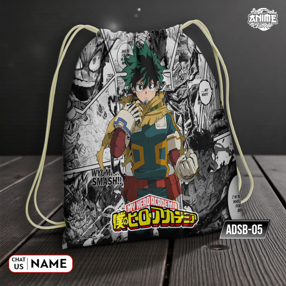 Anime Central Assorted Main Character Manga Drawstring Bag Outdoor Basketball Biking Gym Sports
