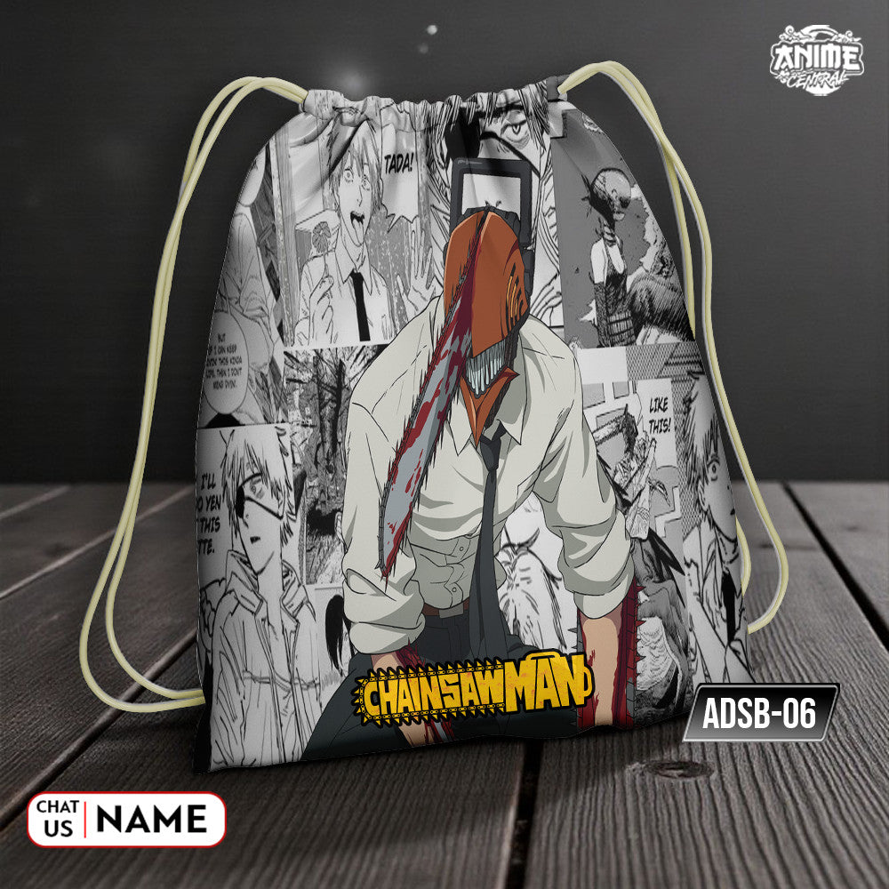 Anime Central Assorted Main Character Manga Drawstring Bag Outdoor Basketball Biking Gym Sports