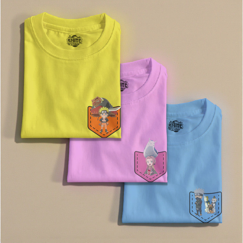 Anime Central New Pocket Collection Naruto Inspired Gaara,Sasuke,Jiraiya,Naruto Design Unisex