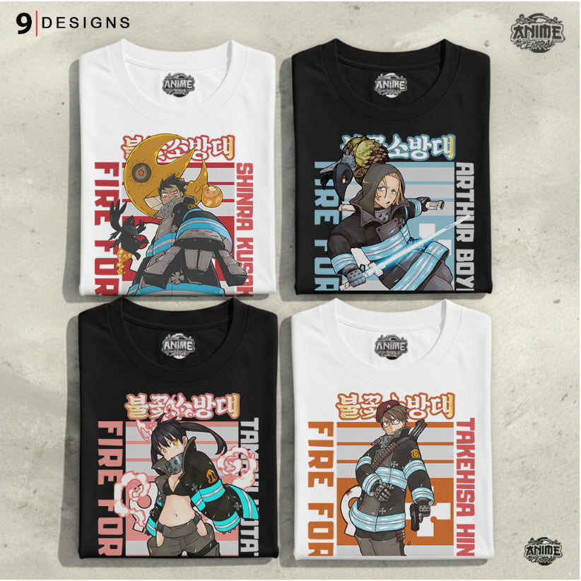 Anime Central Fire Force Character Shinra Arthur Maki Takehisa Benimaru Unisex Cotton T-Shirt