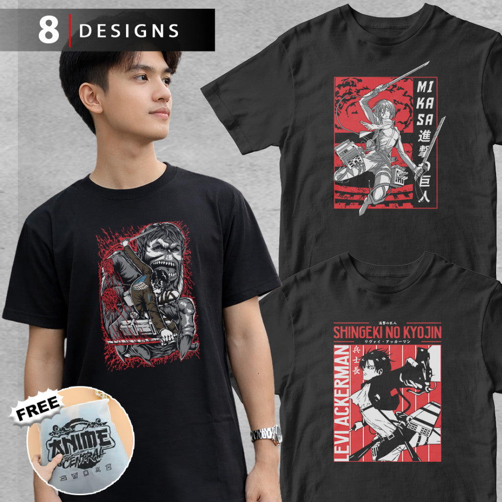 Anime Central Attack on Titan Shirt Anime Fan Shingeki No Kyojin RoundNeck Tees Top Cotton