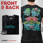 Anime Central Front & Back Pokemon Character Venasaur Pikachu Squirtle Mewtwo Gengar Unisex T-Shirt