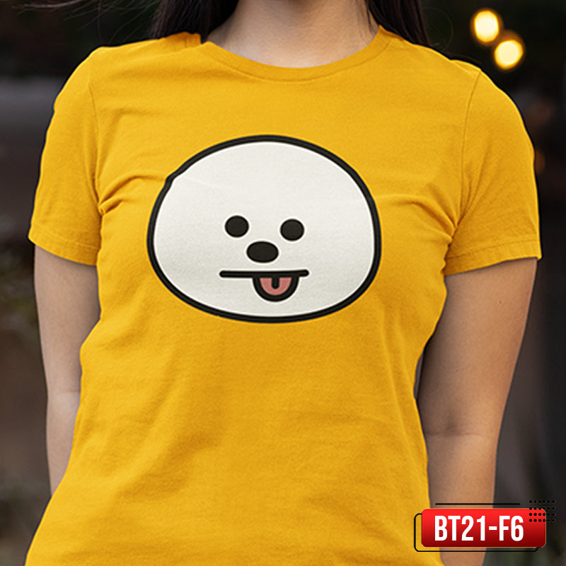 Shirt Planet BT21 KPOP Faces Character Tata Chimmy Koya Cooky Unisex Cotton T-Shirt