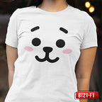 Shirt Planet BT21 KPOP Faces Character Tata Chimmy Koya Cooky Unisex Cotton T-Shirt