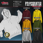 PLAIN PULL-UP HOODIE JACKET Poly-Sweater Knitted Sweatshirts Pull-over Hoody BLACK FATIGUE Unisex