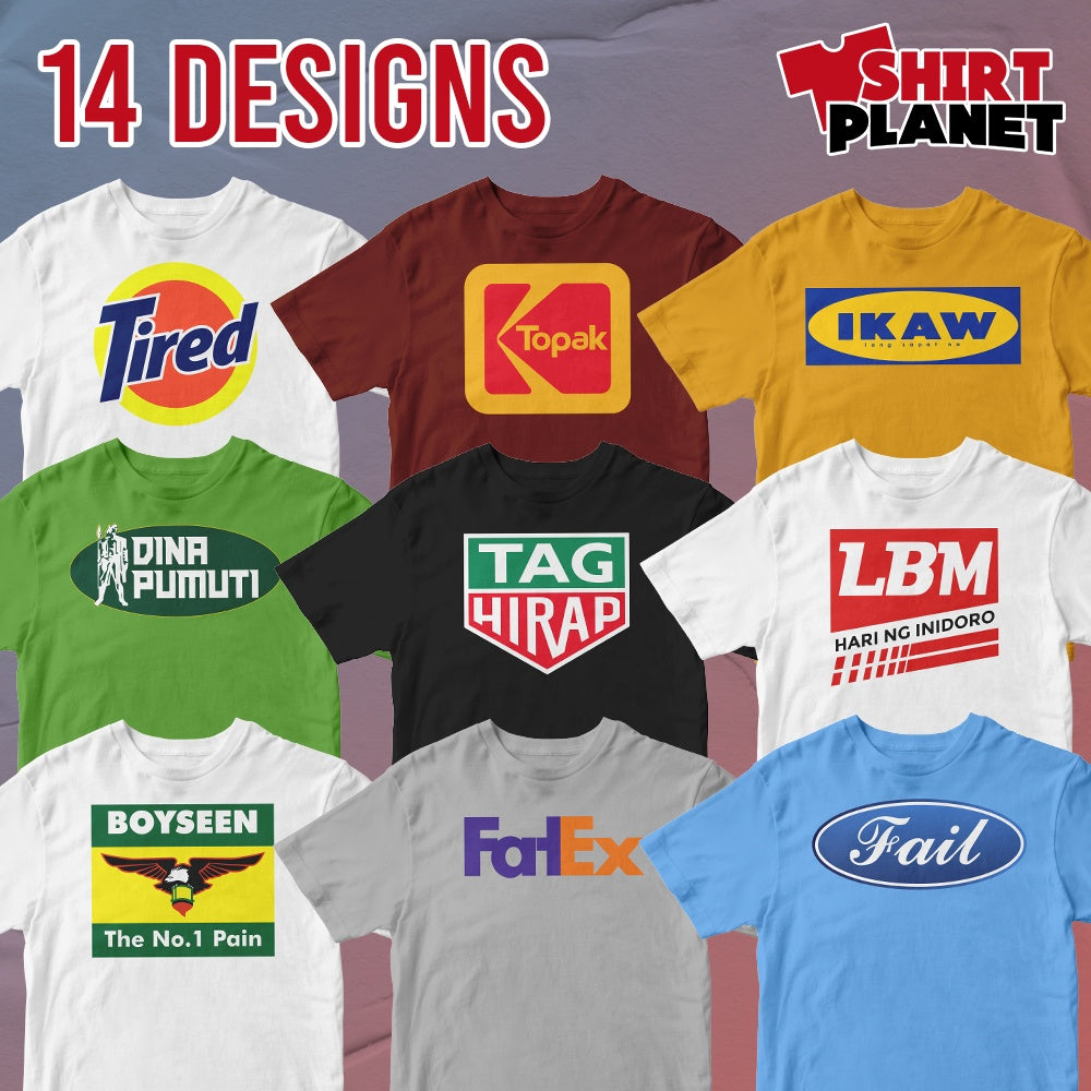 Famous Brand Random Design Parody Kodak Shell Meralco Tide Collection Graphic Unisex Tees