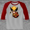 Raglan 3/4 Roundneck Shirt (Gray Body) Thumbnail