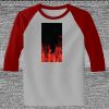 Raglan 3/4 Roundneck Shirt (Gray Body) Thumbnail