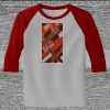 Raglan 3/4 Roundneck Shirt (Gray Body) Thumbnail