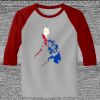 Raglan 3/4 Roundneck Shirt (Gray Body) Thumbnail