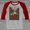 Raglan 3/4 Roundneck Shirt (Gray Body) Thumbnail