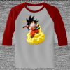 Raglan 3/4 Roundneck Shirt (Gray Body) Thumbnail