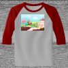 Raglan 3/4 Roundneck Shirt (Gray Body) Thumbnail