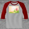 Raglan 3/4 Roundneck Shirt (Gray Body) Thumbnail